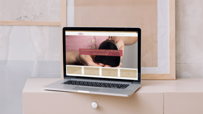 Mockup Goldstickerei Website Mockup Goldstickerei Website